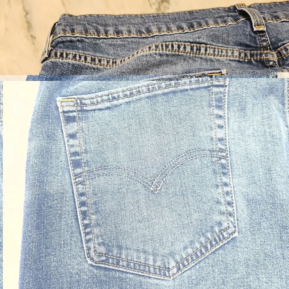 Levi's 514 Jeans Men's 36x34 Straight Slim Fit Stretch Blue Med Wash Denim
